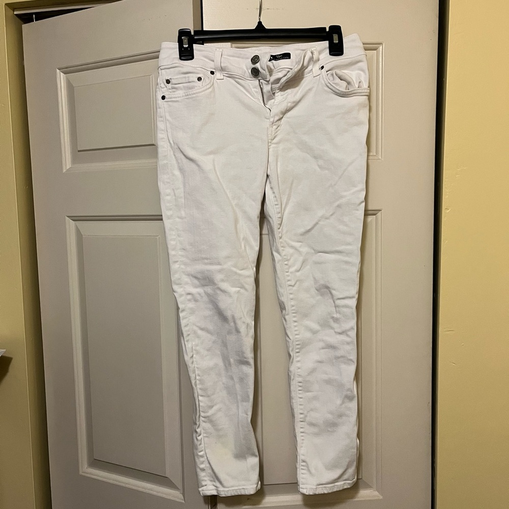 RedEngine white denim capri